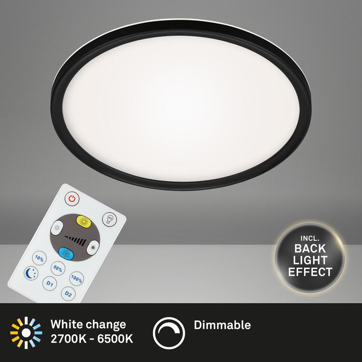 Actual product image Briloner Ultra flat CCT LED panel, black, 1xLED/18W (2400 lm)