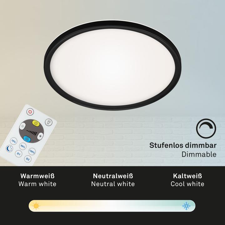 Actual product image Briloner Ultra flat CCT LED panel, black, 1xLED/18W (2400 lm)