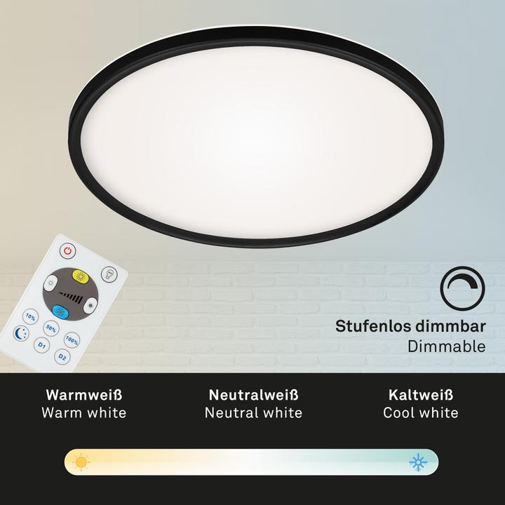 Actual product image Briloner Ultra flat CCT LED panel, black, 1xLED/22W (3000 lm)