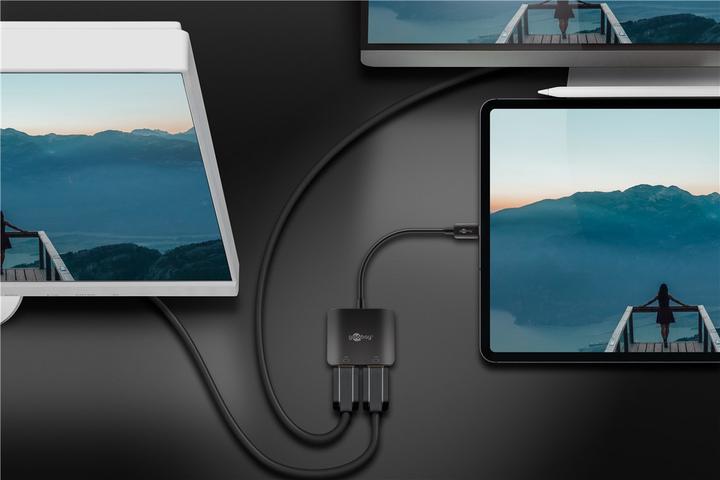 Produktbild Goobay USB-C auf 2x HDMI Adapter (USB Typ-C, 5 cm)