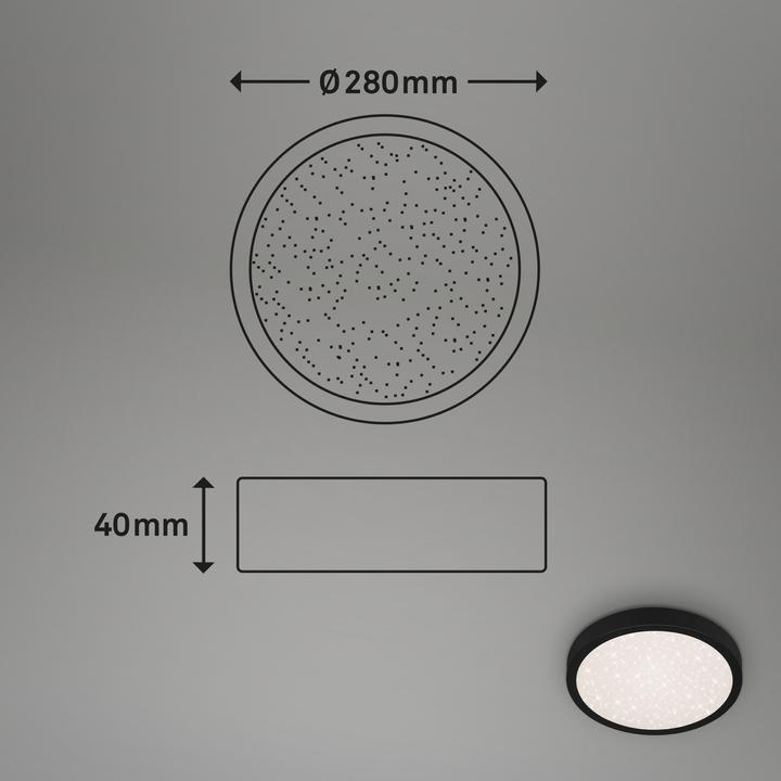 Produktbild Briloner LED Deckenleuchte mit Sternencover, schwarz, 1xLED/18W (2000 lm)