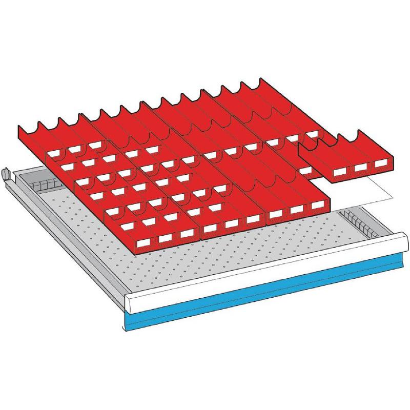 Lista, Lagerbehälter, Einteilungs-Set für Schubladenmasse 612 x 612 mm