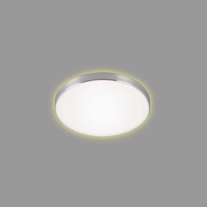 Actual product image Briloner LED ceiling light with backlight effect, white-aluminum color, 1xLED/12W (1200 lm)