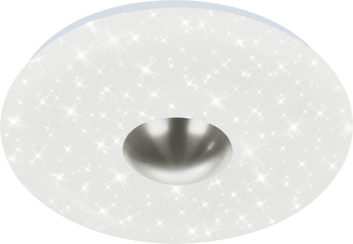 Actual product image Briloner LED ceiling light with star decor and backlit effect, white matte nickel, 1xLED platinum/18W (2200 lm)