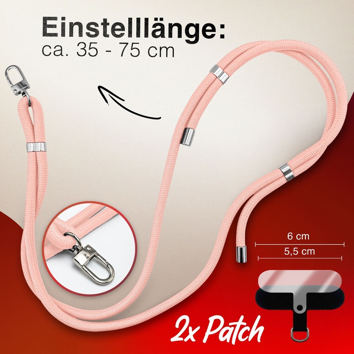 Produktbild Nalia HoldMe Lanyard Handykette – Universal Trageband für Smartphones - Verstellbar, Soft & Elastisch