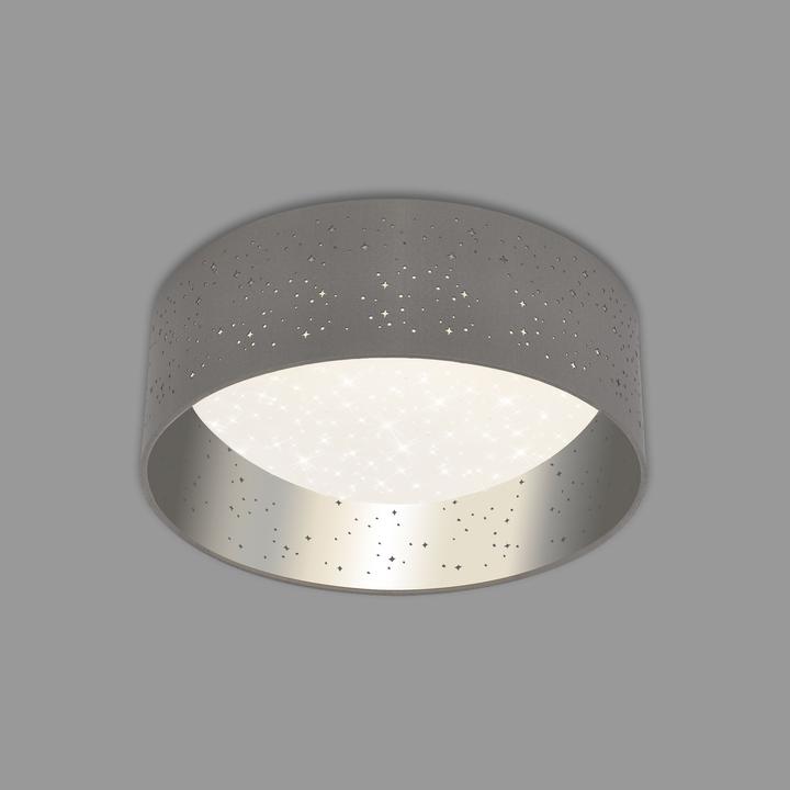 Image du produit Briloner Plafonnier LED en tissu avec décor étoilé, gris-argenté, 1xLED/12W (1200 lm)