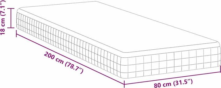 Produktbild vidaXL Bonnellfederkernmatratze (Federkern, 80 x 200 cm)