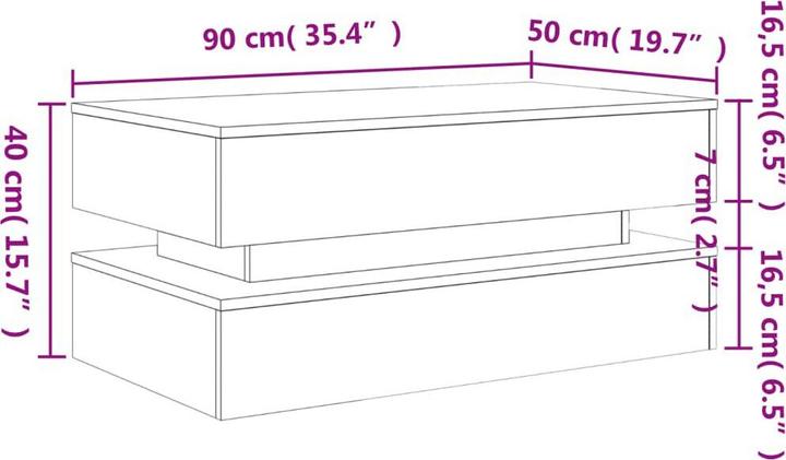 Image du produit vidaXL Couchtisch (50 x 90 x 40 cm)
