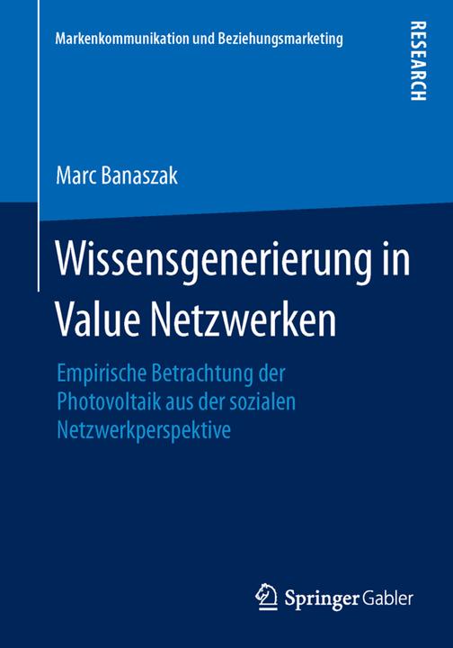 Produktbild Wissensgenerierung in Value Netzwerken (Deutsch, Marc Banaszak, 2014)