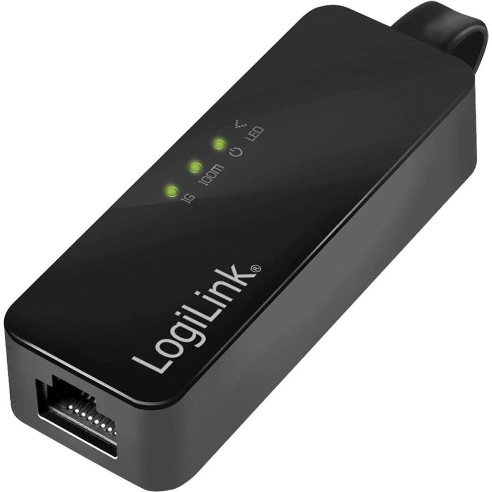 Thumbnail - LogiLink Gigabit Adapter (USB, RJ45 (1x)), Netzwerkadapter, Schwarz