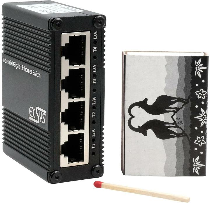 Produktbild Exsys Industrial Ethernet Micro Switch 5x 1 Gbit/s (5 Ports)