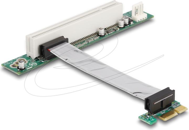 Delock Riser Karte PCI Express x1 > PCI 32Bit mit flexiblem Kabel links gerichtet