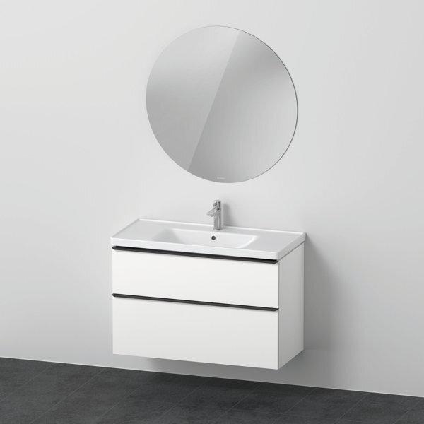 Duravit, Badmöbelset, D-Neo Möbel-Set, Möbelwaschtisch mit Waschtischunterschrank wandhängend und LED Spiegel (rund), 1