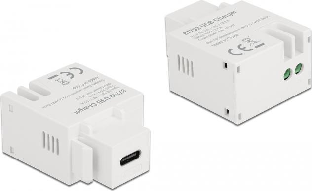Produktbild Delock Keystone Modul mit USB Type-C™ Ladebuchse 2,1 A weiss (Keystone Modul)