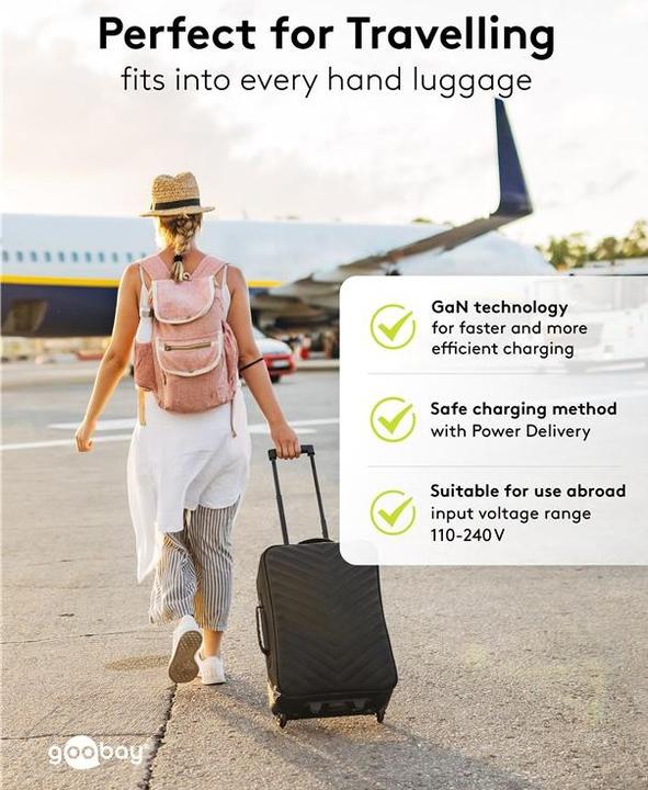 Immagine prodotto Goobay USB-C PD GaN Schnellladegerät Nano 20 W weiss (20 W, 1 porzione)