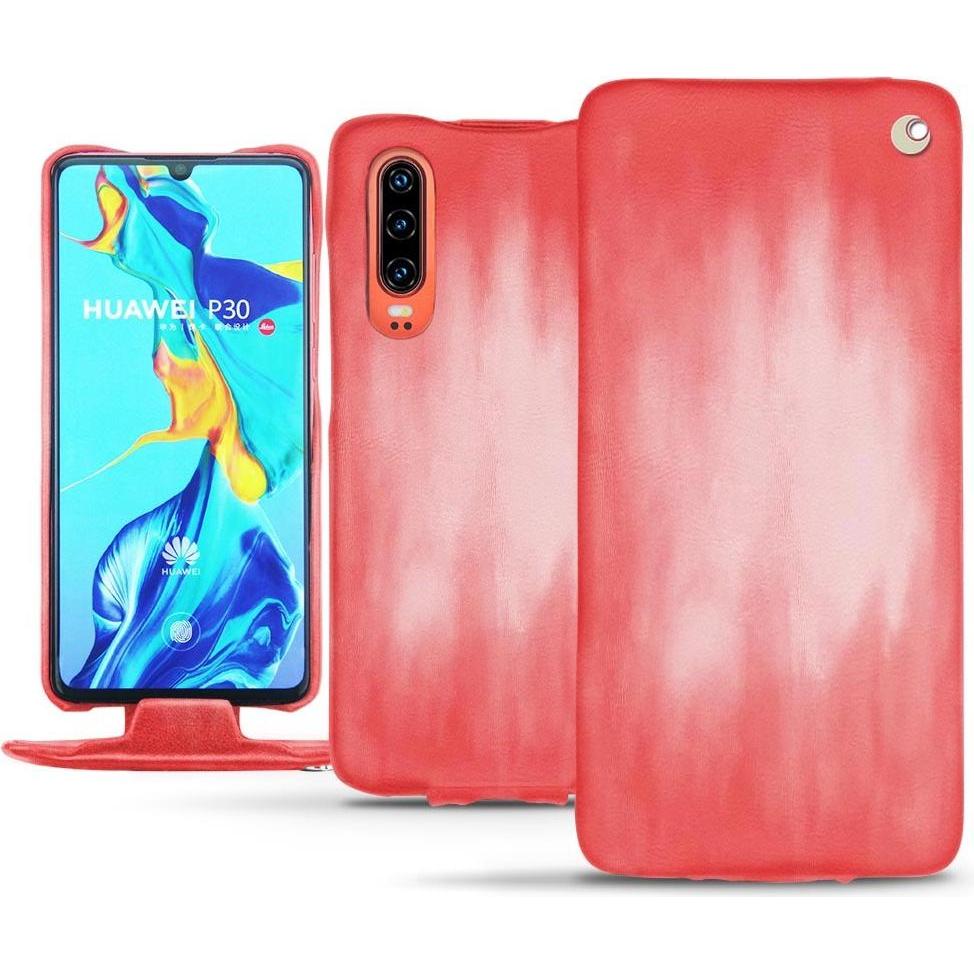 Thumbnail - Noreve Lederschutzhülle vertikal (Huawei P30), Smartphone Hülle, Rosa