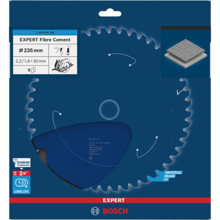 Image du produit Bosch Professional Zubehör Lame de scie circulaire Expert for Fibre Cement, 235 x 30 x 2,2 mm, 6