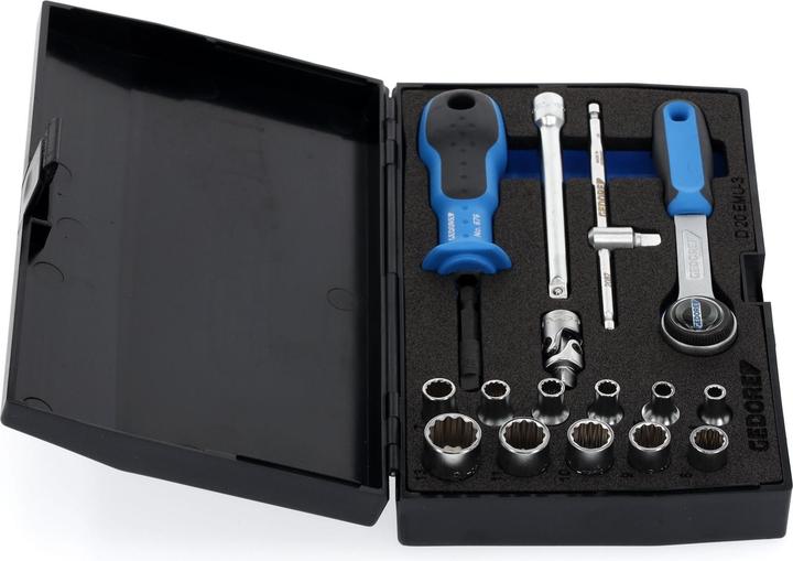 Actual product image Gedore D 20 EMU-3 Socket spanner set 1/4" 17 pieces UD profile 4-13 mm