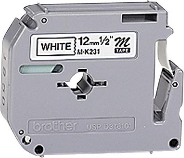 Produktbild Brother MK-231BZ DirectLabel schwarz auf weiss 12mm x 8m Schwarz Weiss P-Touch M 9-12mm (1.20 cm, Weiss)