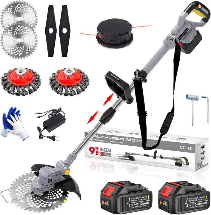 Produktbild Fiutazge Akku-Rasentrimmer Set mit Unkrautbürste (Trimmfaden)