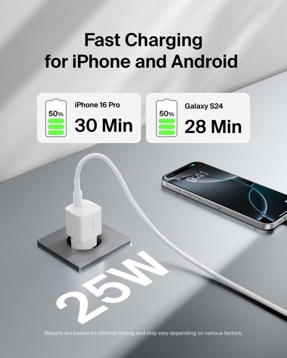 Immagine prodotto Belkin BOOST Charge 25W USB-C ws Lad.PD/PPS 1m K. WCA012kq1MWH-B6 (25 W)