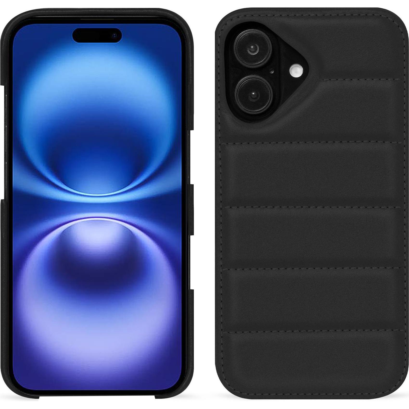 Noreve Lederschutzhülle (Apple iPhone 16), Smartphone Hülle, Schwarz