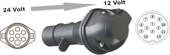Immagine prodotto SecoRüt Riduttore di tensione da 24 a 12 volt da 7 (tipo N) a 13 poli