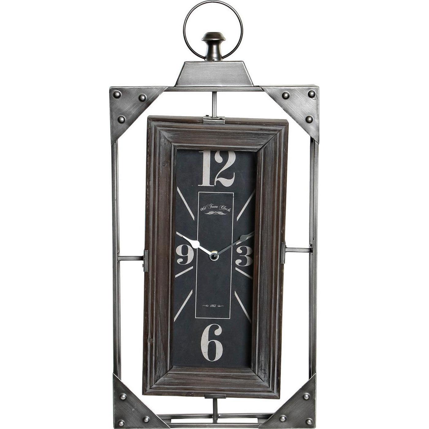 DKD Home Decor, Orologio da parete, Wall Clock Loft Wood Iron (29 x 6.5 x 61 cm)