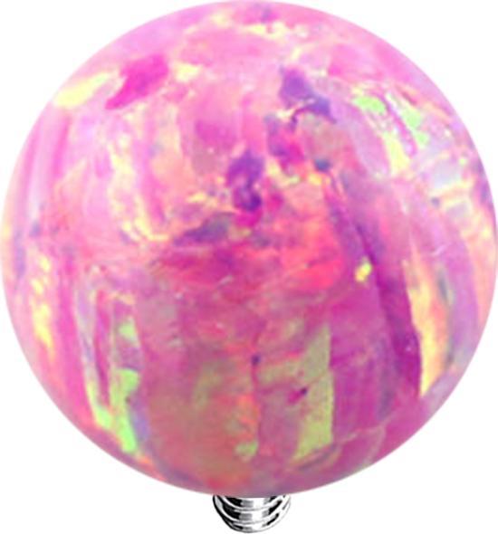 Actual product image Star Piercing Dermal Anchor Ball Opal pink (without brass, Surgical steel 316L)