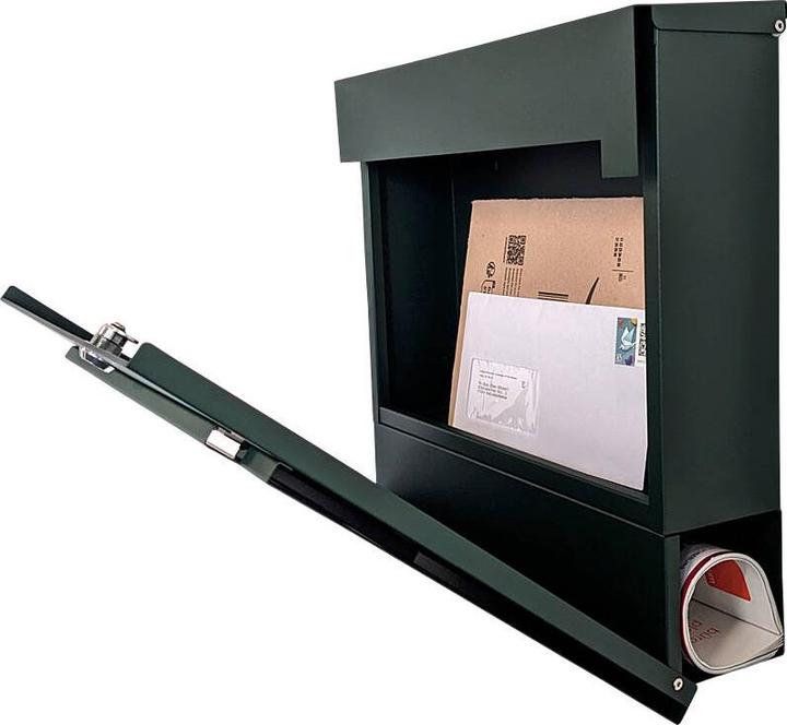 Produktbild SafePost 810 Design-Briefkasten grün RAL6009 matt