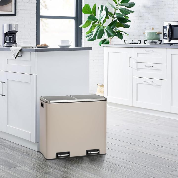 Produktbild Svita TM2X24 Treteimer mit Mülltrennsystem und Softclose (2 Fächer á 24 L) (48 l)