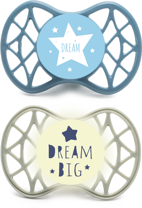 Image du produit Nuvita Air 55 Sucette Sym 0m Male Dream Big (2 x, jusqu'à 6 M., dès la naissance)