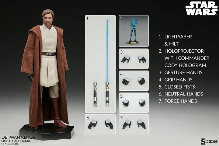 Immagine prodotto Sideshow Star Wars The Clone Wars Action Figure 1/6 Obi-Wan Kenobi
