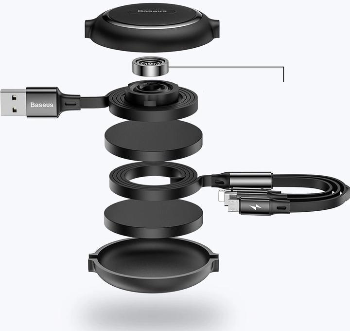 Actual product image Baseus 3in1 extendable cable (1.20 m, USB 3.2 Gen 1)