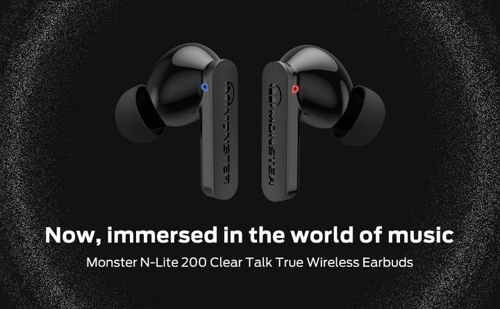 Actual product image Monster Headph. In-Ear N-Lite Clr Black (6 h, Wireless)