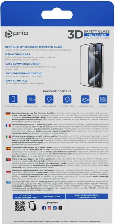 Image du produit prio Protection d'écran en verre blindé 3D (1 pcs, Apple iPhone 16e)