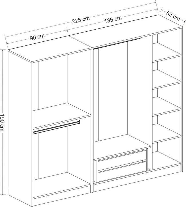 Immagine prodotto Hanah Home Kaley (225 x 52 x 190 cm)