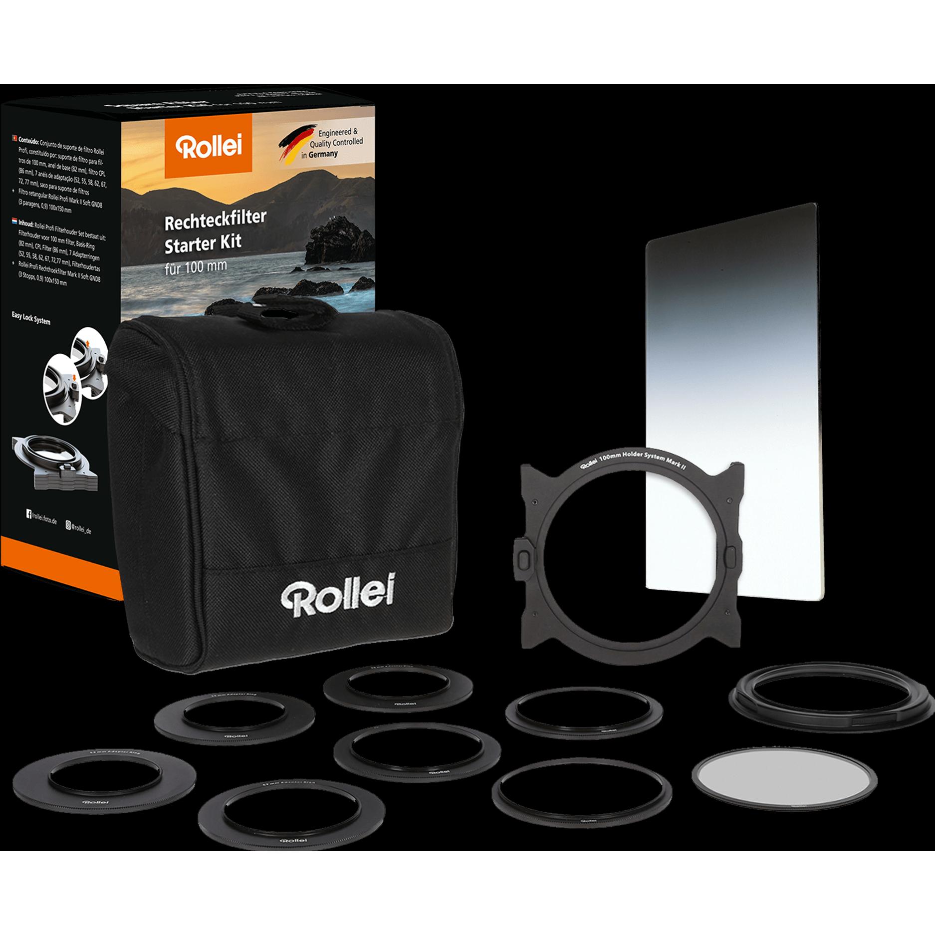 Rollei Starter Kit (82 mm, ND- / Grauverlauffilter, 100 mm), Objektivfilter, Schwarz