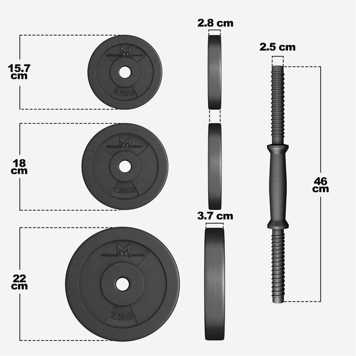 Produktbild Gyronetics Kurzhantelset (4 x 0.75 kg, 8 x 2.5 kg, 4 x 1.25 kg)