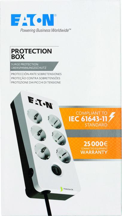 Immagine prodotto Eaton Protezione contro le sovratensioni Scatola di protezione 6 DIN (6 x, CEE 7/3, 1.50 m)