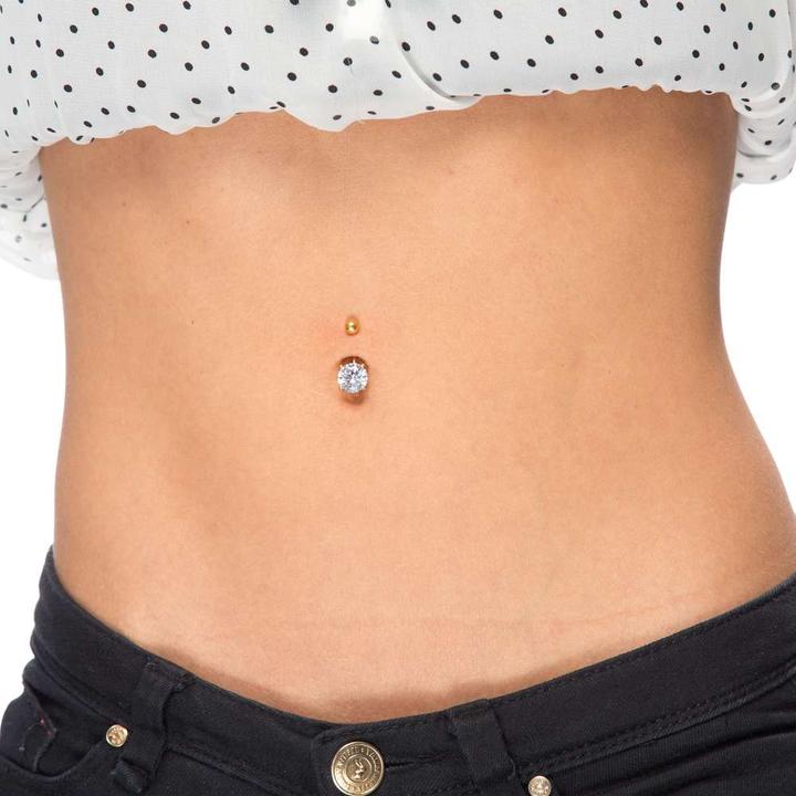 Image du produit Bijouteria Piercing nombril (Acier inoxydable, Plaqué or, Zircone)