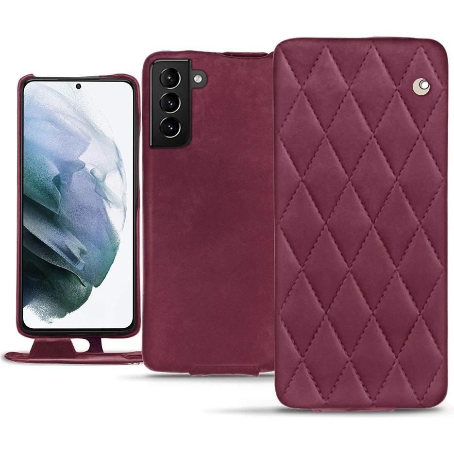Noreve Lederschutzhülle vertikal (Samsung Galaxy S21+), Smartphone Hülle, Violett