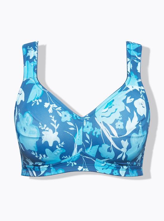 Actual product image Ulla Popken Floral Underwire-Free Microfiber Bra (85 E)