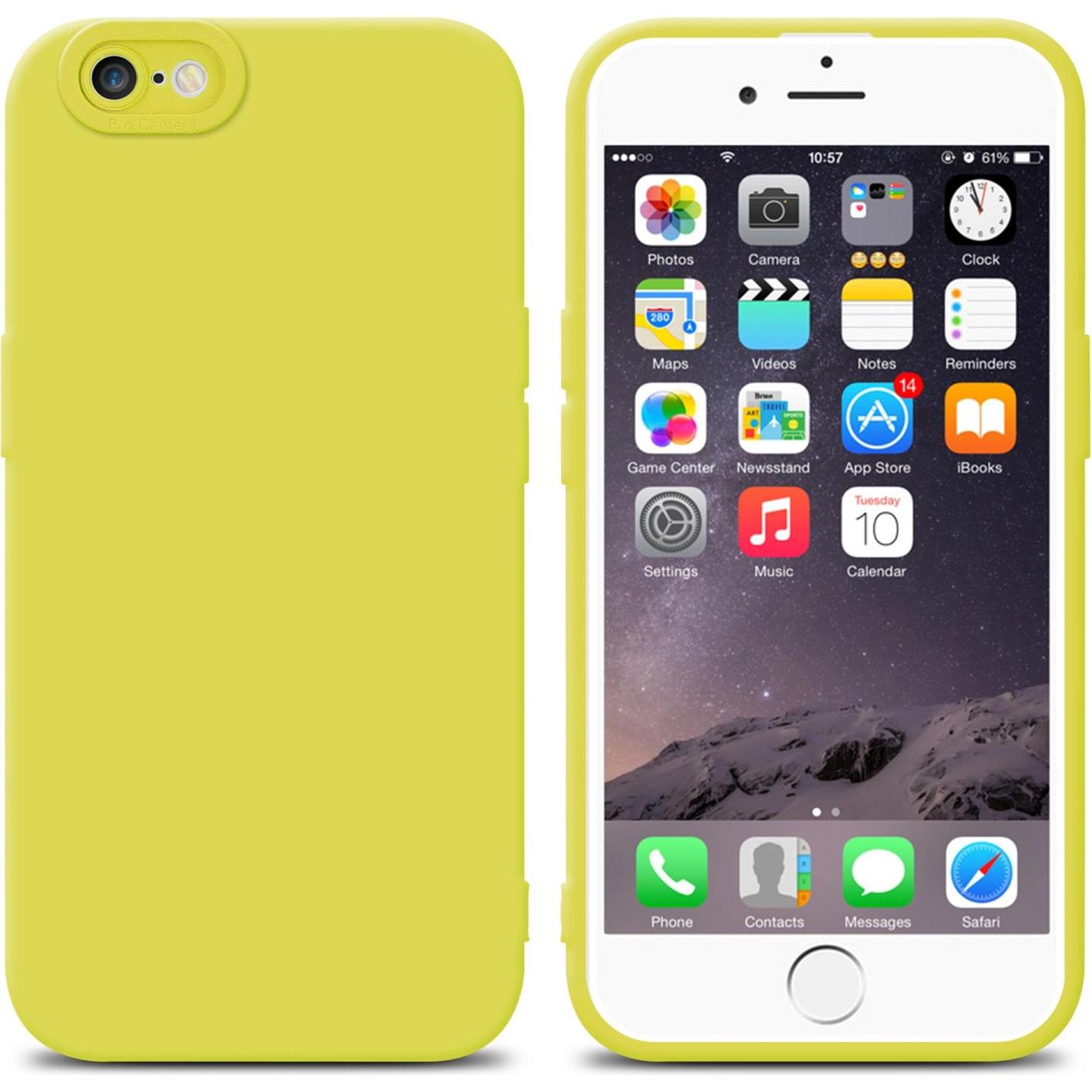 Cadorabo Hülle für Apple iPhone 6 PLUS / 6S PLUS im TPU Fluid LM162 Style (Apple iPhone 6 Plus), Smartphone Hülle, Gelb