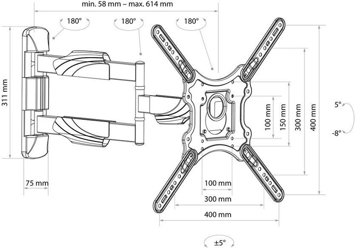 Produktbild Schwaiger Motion (Wand, 75", 35 kg)