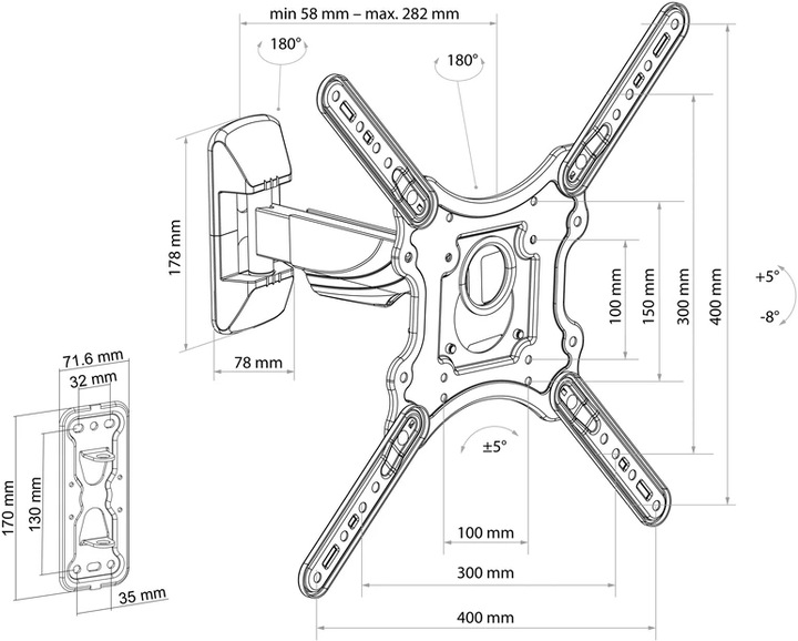 Produktbild Schwaiger Motion (Wand, 75", 35 kg)