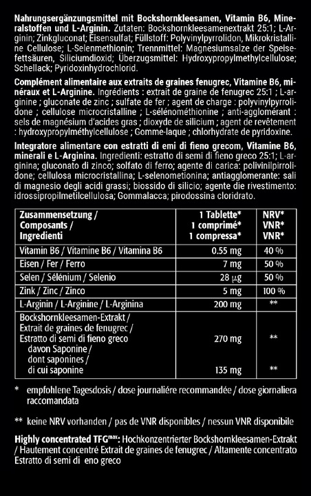 Nährwerte und Zutaten Andropeak Plus Kapsel (60 Stück, Kapseln, 60 g)