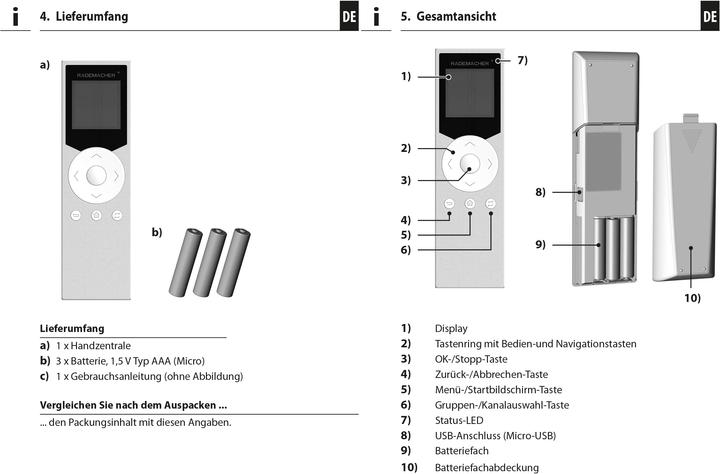 Actual product image Rademacher 34450060 9493-1 DuoFern 9-channel radio remote control