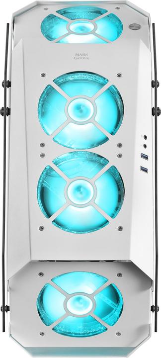 Actual product image Mars Gaming Boitier Moyen Tour Atx Mc51 RGB Avec Panneaux Vitrés (Blanc) (ATX, Mini-ITX, mATX)