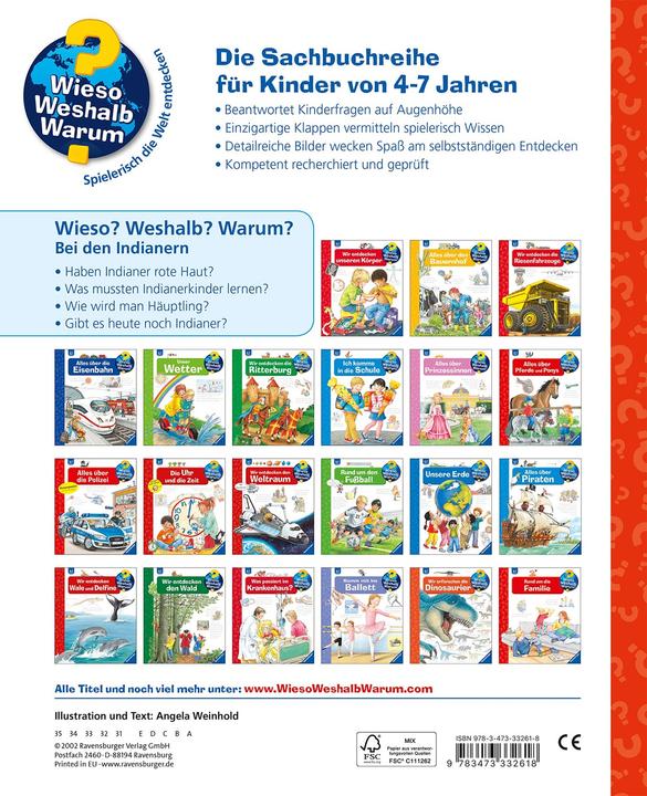 Productafbeelding Ravensburger Bei den Indianern (Duits, Angela Weinhold, 2014)